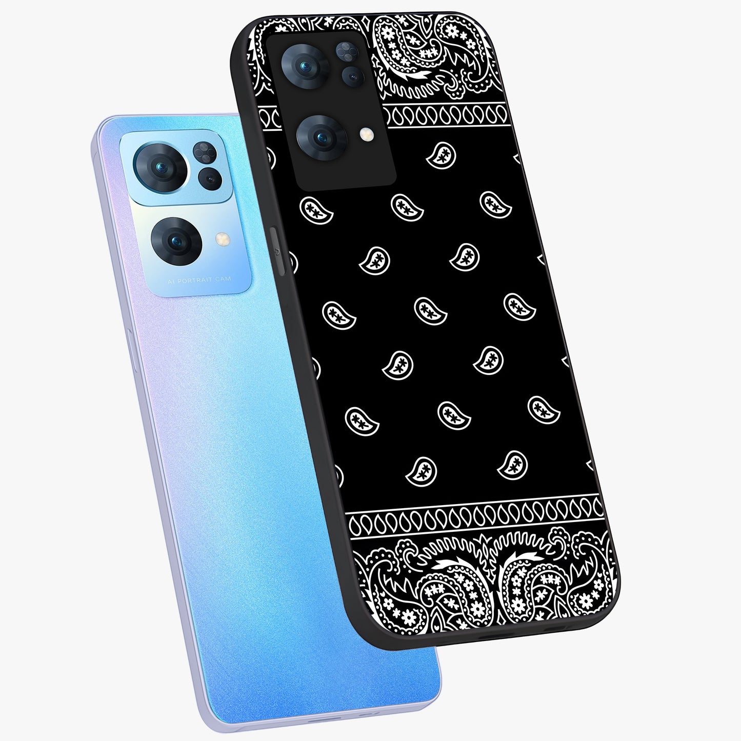 Retro Rebel Threads Glass Case displayed in angled mockup highlighting retro inspired graphic design with rebellious aesthetic.
