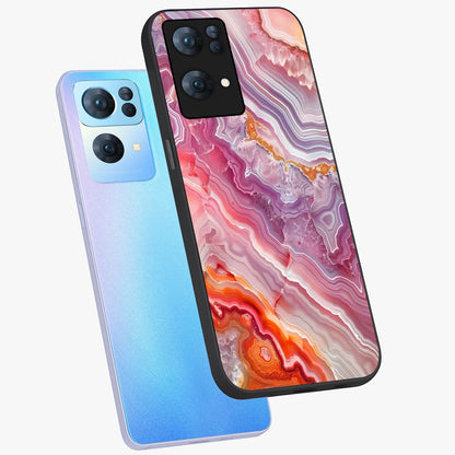 Rose Quartz Marble Glass Case displayed in angled mockup highlighting elegant marble pattern with soft aesthetic style.