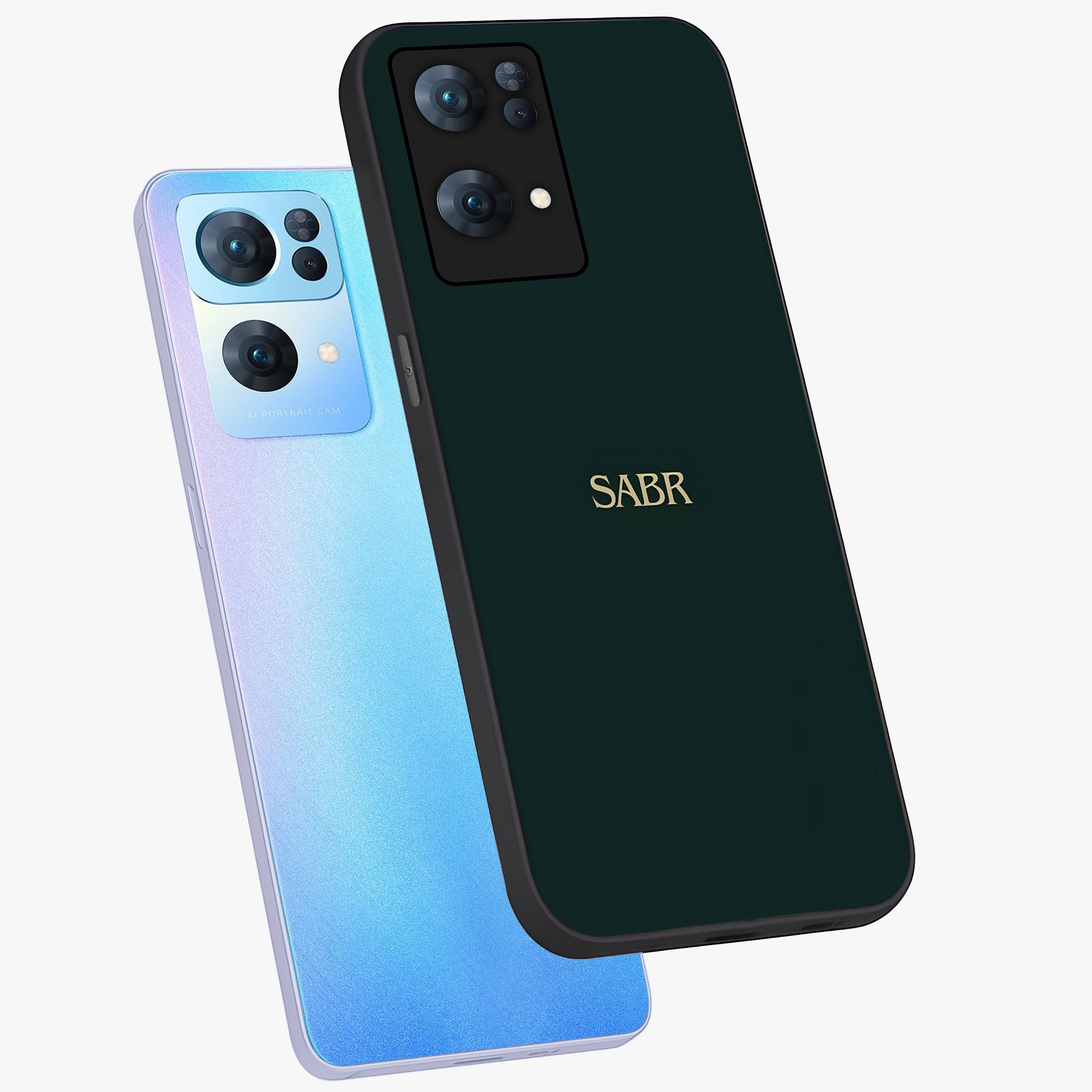 Sabr Minimal Patience Glass Case displayed in angled mockup highlighting simple inspirational design with clean aesthetic style.