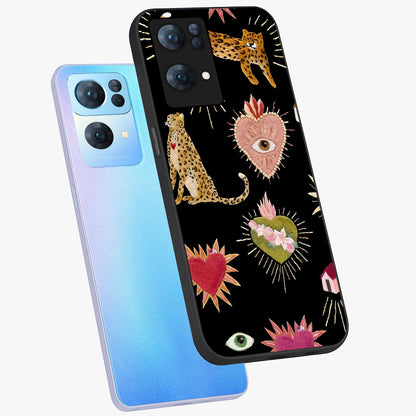 Sacred Jungle Heart Glass Case displayed in angled mockup highlighting lush tropical design with natural aesthetic style.