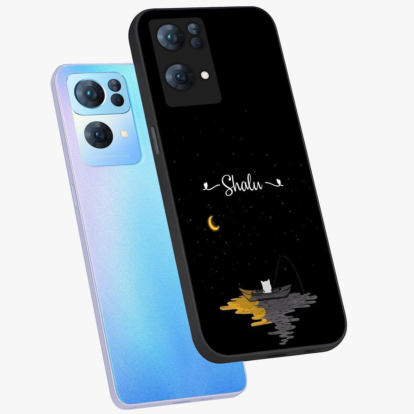 Silent Night Row Glass Case displayed in angled mockup highlighting peaceful evening design with dreamy night aesthetic.