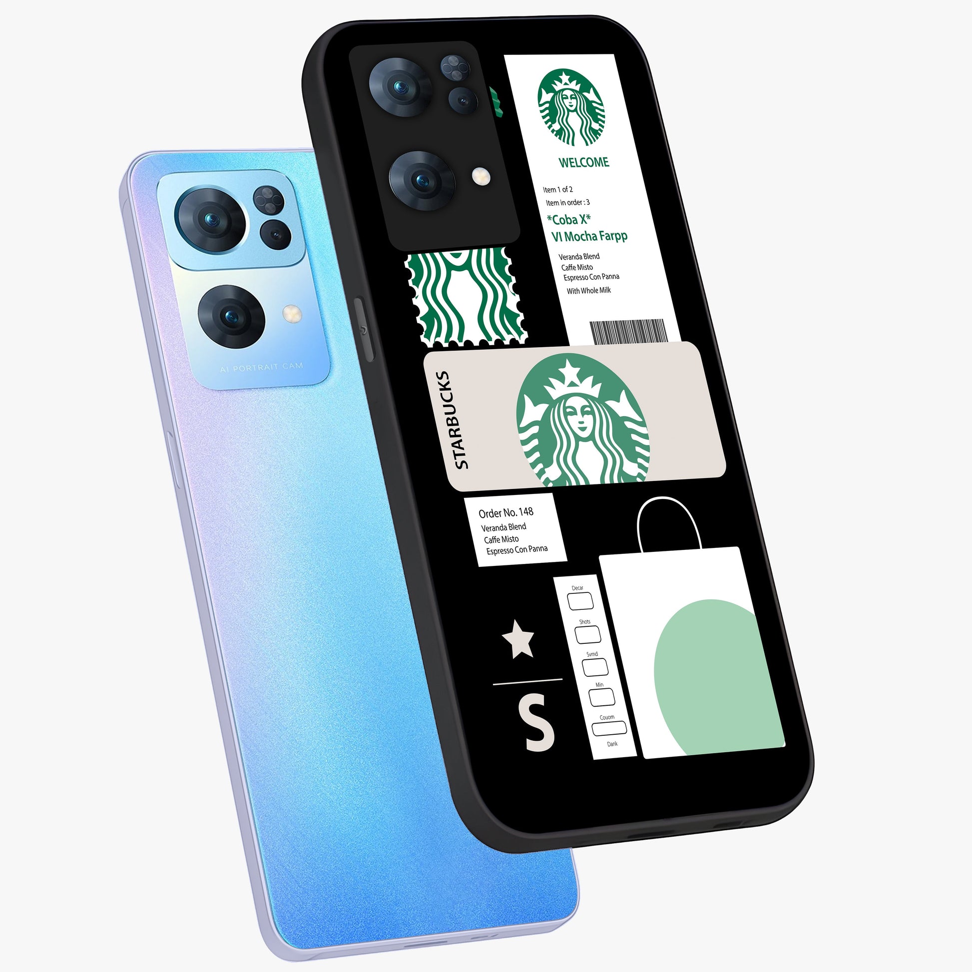 Starbucks Mocha Glass Case displayed in angled mockup highlighting stylish mocha themed design with cozy café aesthetic.