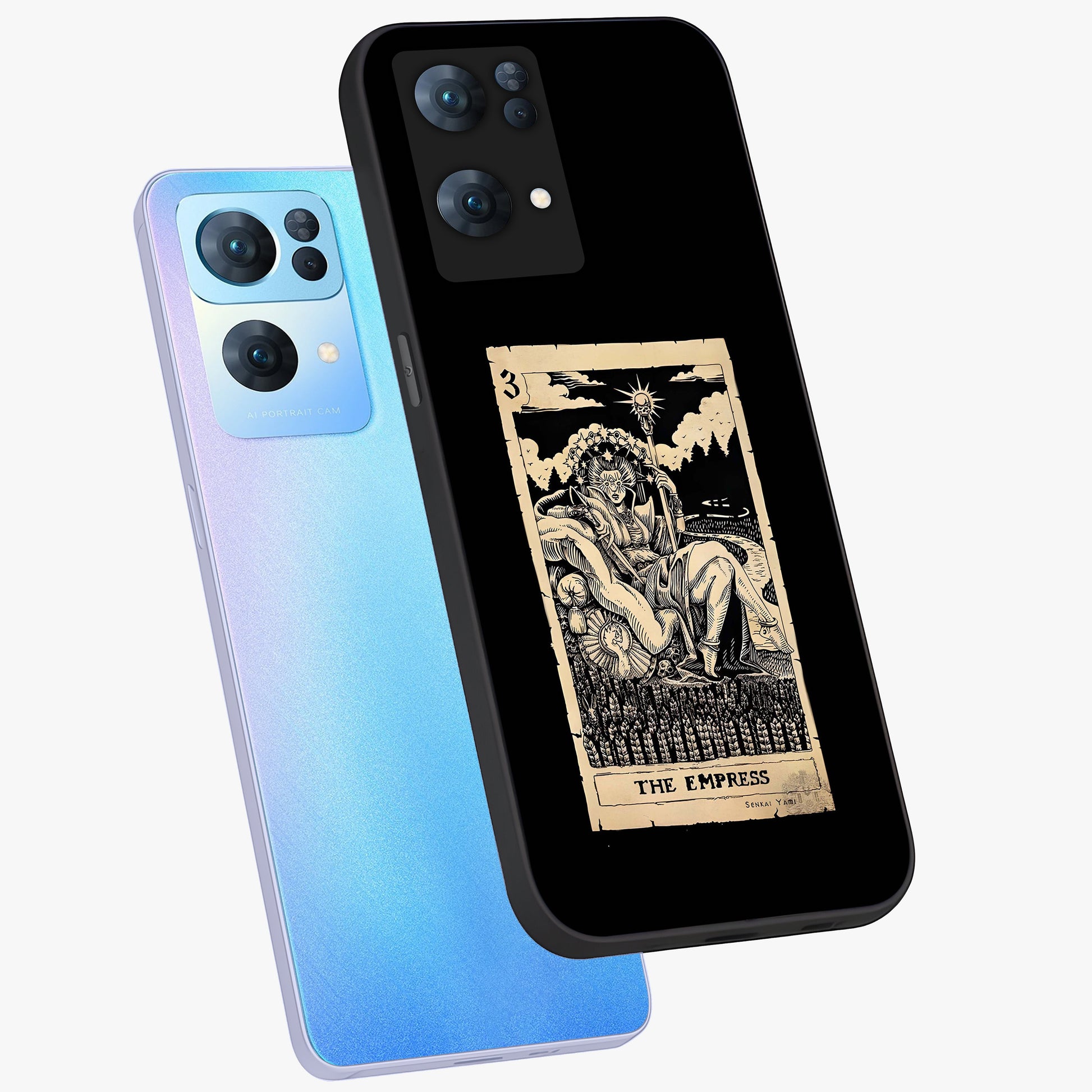 The Empress Glass Case displayed in angled mockup highlighting elegant royal design with majestic aesthetic style.