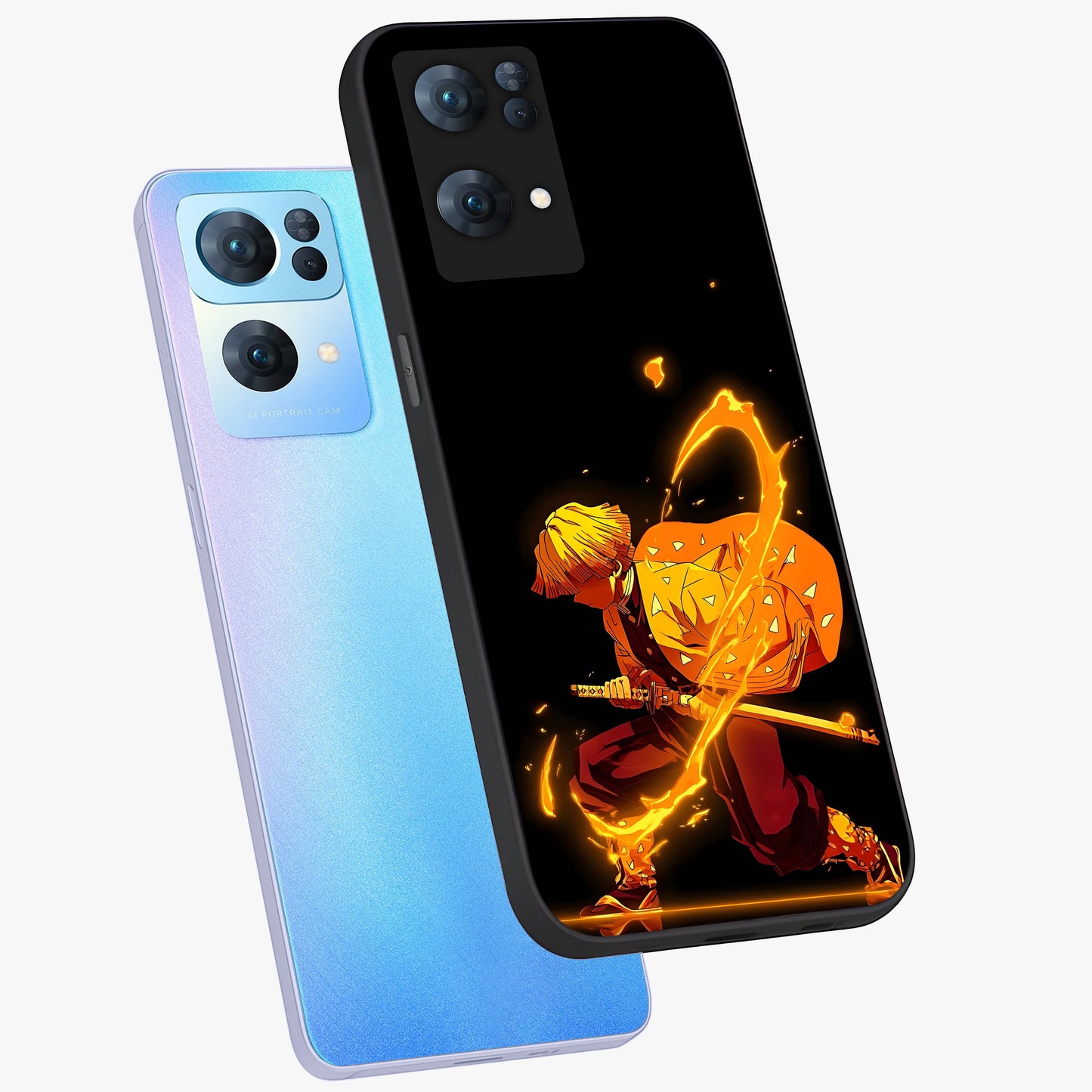 Thunder Flame Execution Glass Case displayed in angled mockup highlighting dramatic fire themed design with intense fantasy aesthetic.