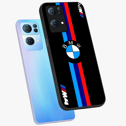 Turbo BMW Beast Glass Case displayed in angled mockup highlighting sleek racing car design with bold automotive aesthetic.