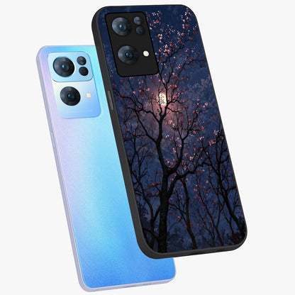 Twilight Sakura Serenade Glass Case displayed in angled mockup highlighting delicate sakura flower design with dreamy aesthetic.