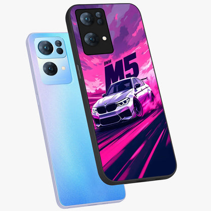 Velocity Drift Pulse Glass Case displayed in angled mockup highlighting dynamic drift design with sporty automotive aesthetic.