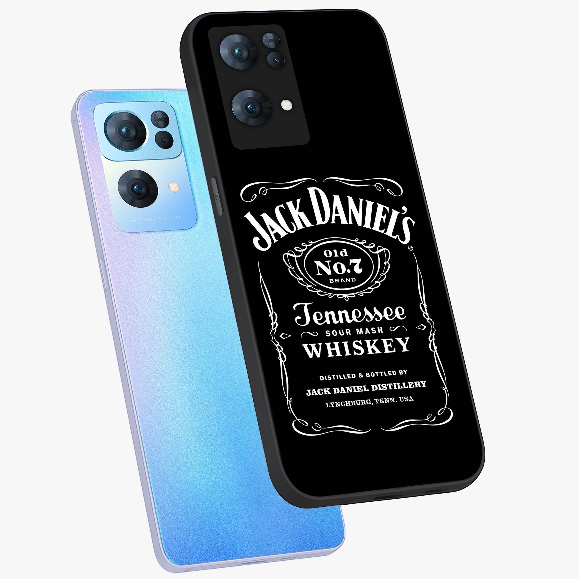 Vintage Whiskey Heritage Glass Case displayed in angled mockup highlighting retro beverage themed design with heritage aesthetic.
