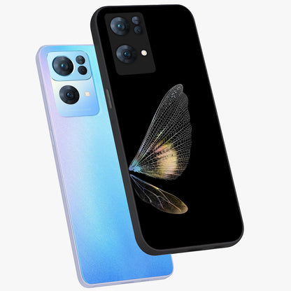 Whispers Of Wings Glass Case displayed in angled mockup highlighting soft feather design with celestial aesthetic style.