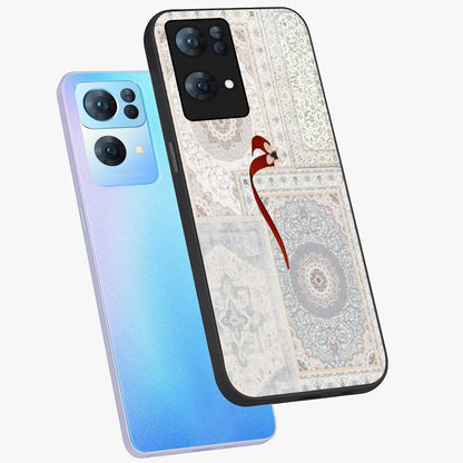 White Aesthetic Bow Glass Case displayed in angled mockup highlighting clean bow design with soft aesthetic style.