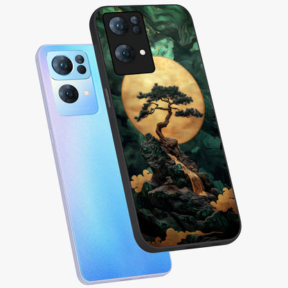 Zen Moon Rise Glass Case displayed in angled mockup highlighting peaceful lunar design with zen aesthetic style.