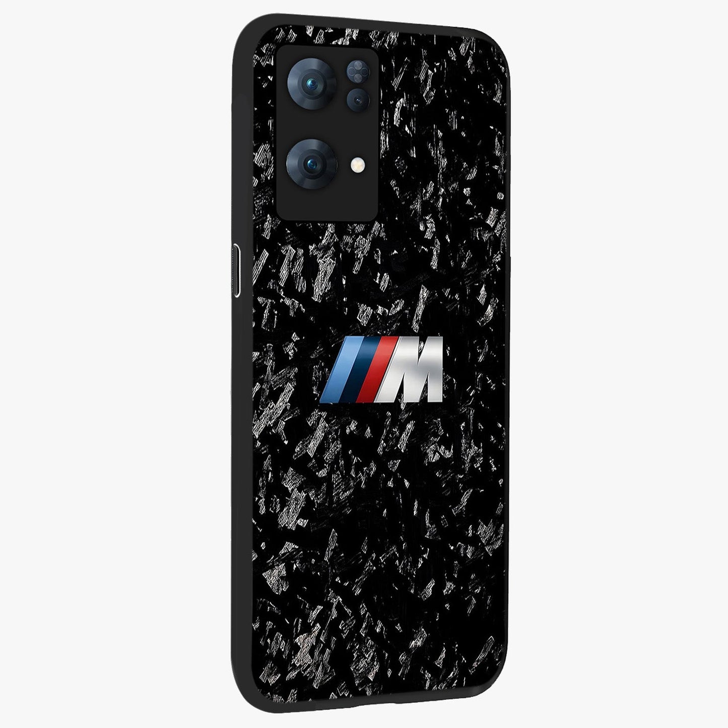 Carbon Speed Mark Glass Case upright view showcasing modern carbon speed graphic with bold automotive theme.