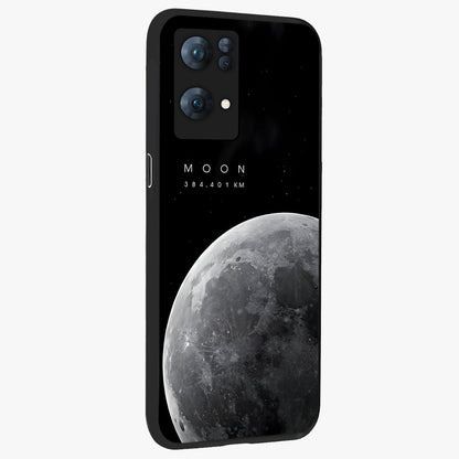 Cosmic Moon Glow Glass Case upright view showcasing luminous moon illustration with dreamy cosmic style.