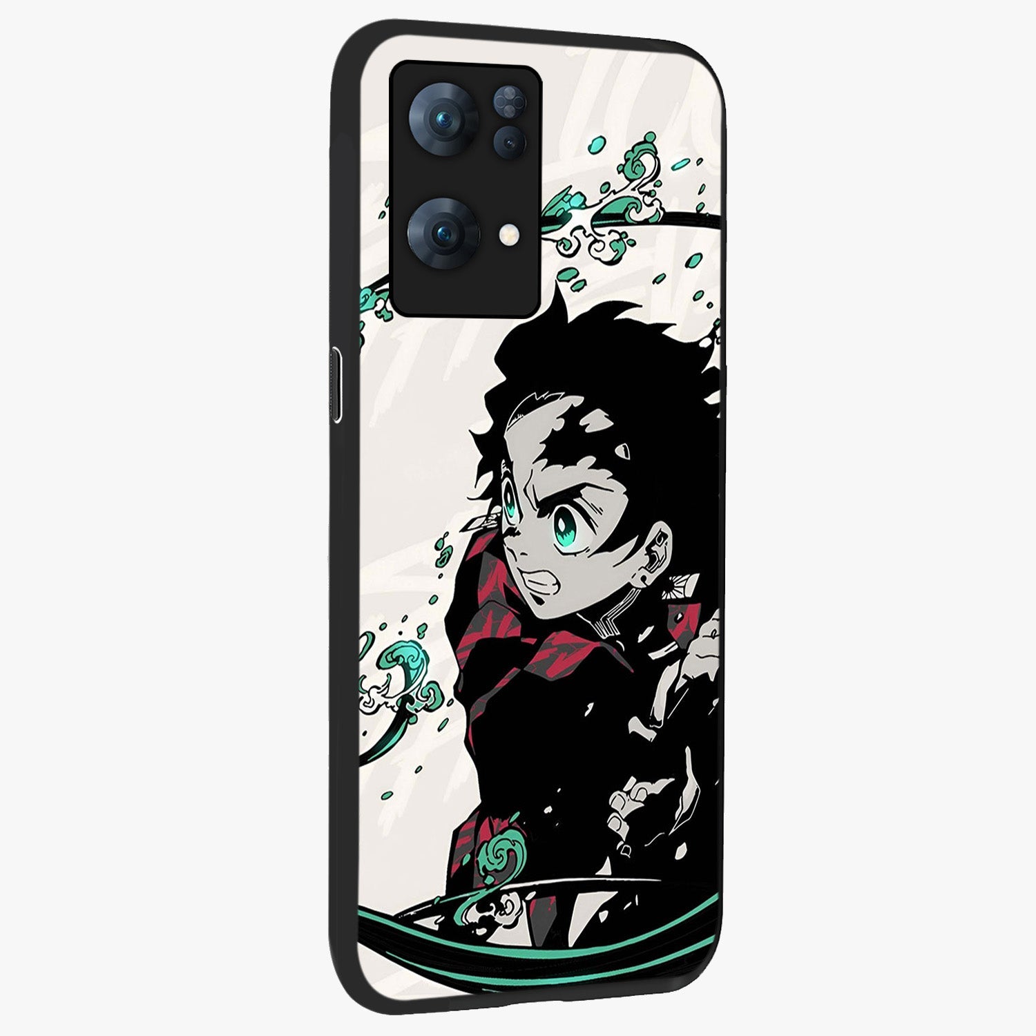 Demon Slayer Glass Case upright view showcasing powerful anime artwork with intense warrior theme.