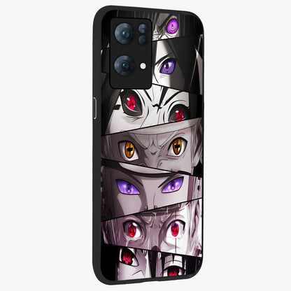 Eyes of Destiny Glass Case upright view showcasing symbolic eye artwork with dramatic artistic theme.