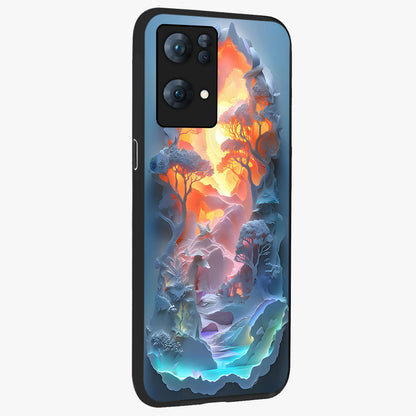 Glow Forest Portal Glass Case upright view showcasing enchanted forest portal artwork with fantasy nature theme.