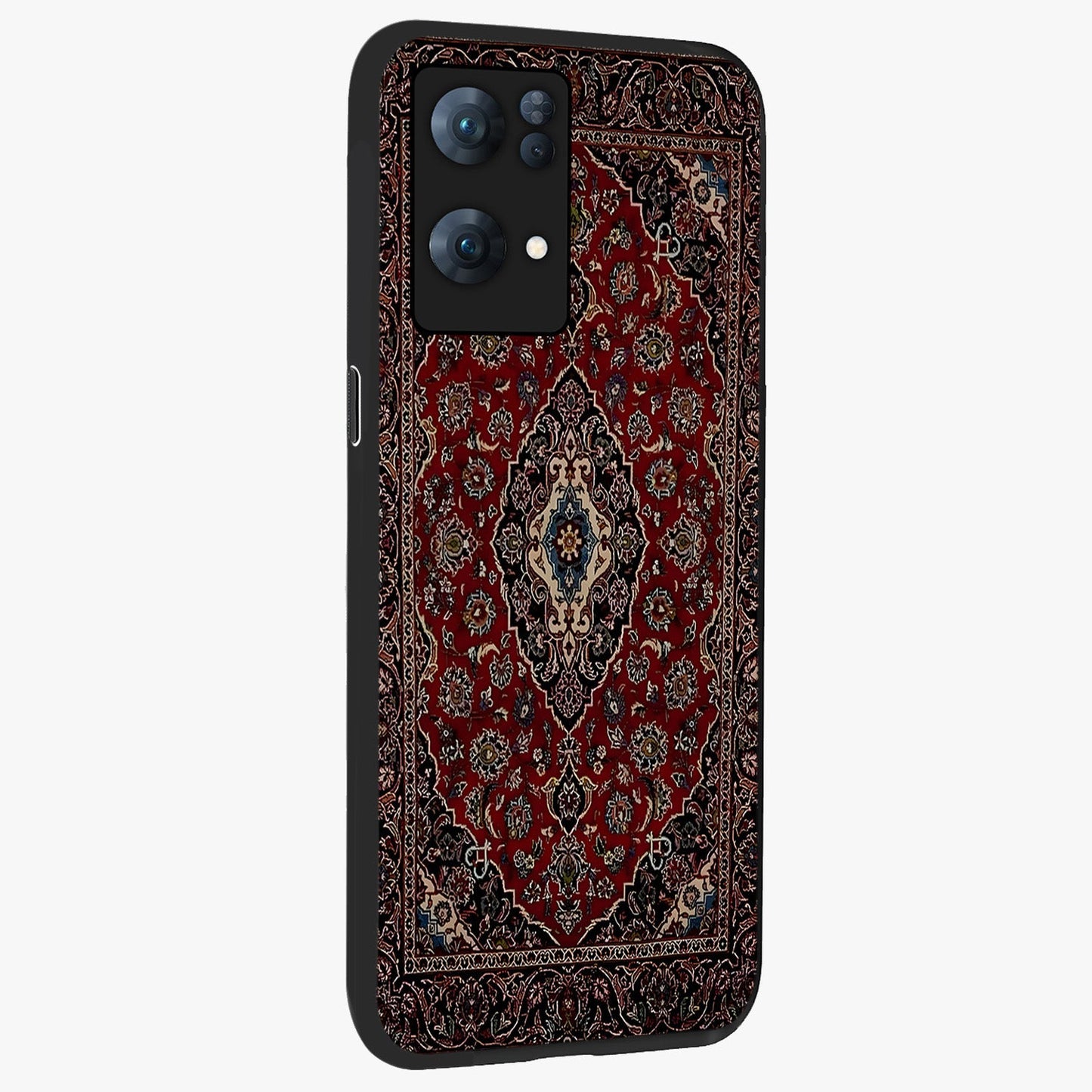 Heritage Carpet Royale Glass Case upright view showcasing detailed ornamental artwork with luxurious traditional theme.