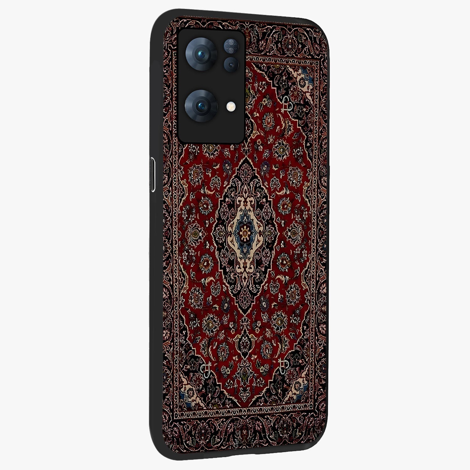 Heritage Carpet Royale Glass Case upright view showcasing detailed ornamental artwork with luxurious traditional theme.