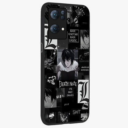 Midnight Chaos Mind Glass Case upright view showcasing expressive abstract artwork with bold dark theme.