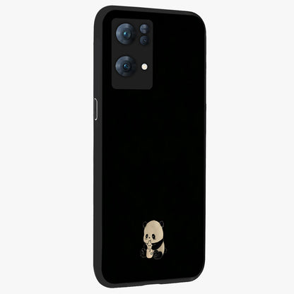 Midnight Panda Love Glass Case upright view showcasing charming panda artwork with playful romantic theme.