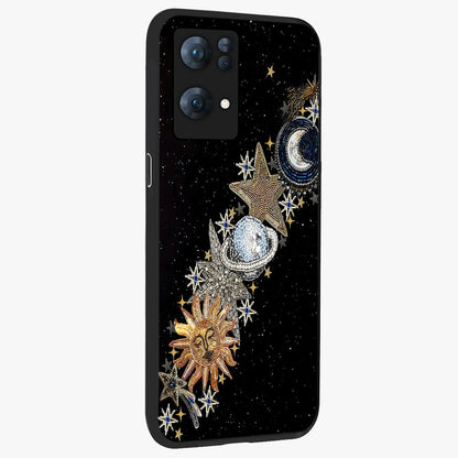 Pearls Universe Object Glass Case upright view showcasing decorative pearl themed artwork with cosmic elegance.
