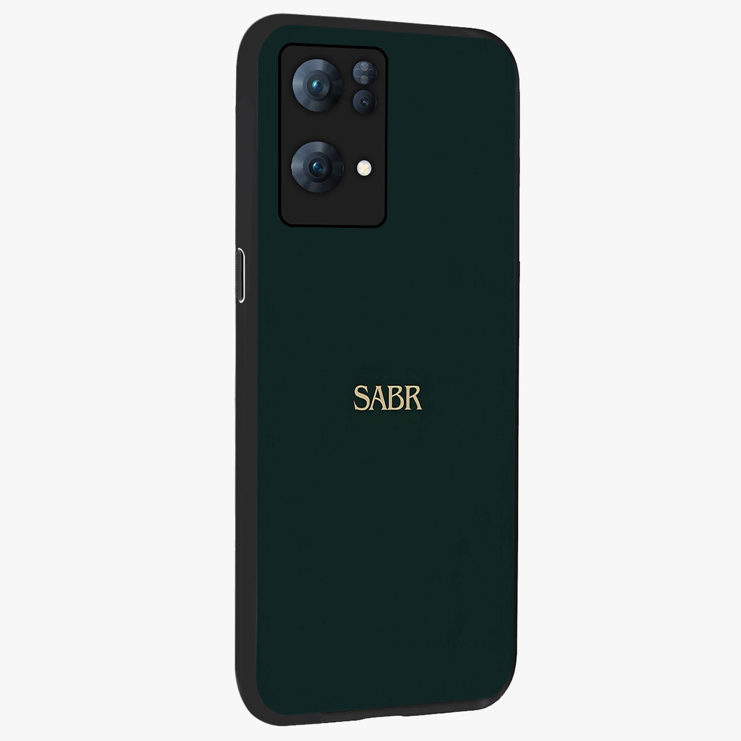 Sabr Minimal Patience Glass Case upright view showcasing calm minimalist artwork with motivational patience theme.