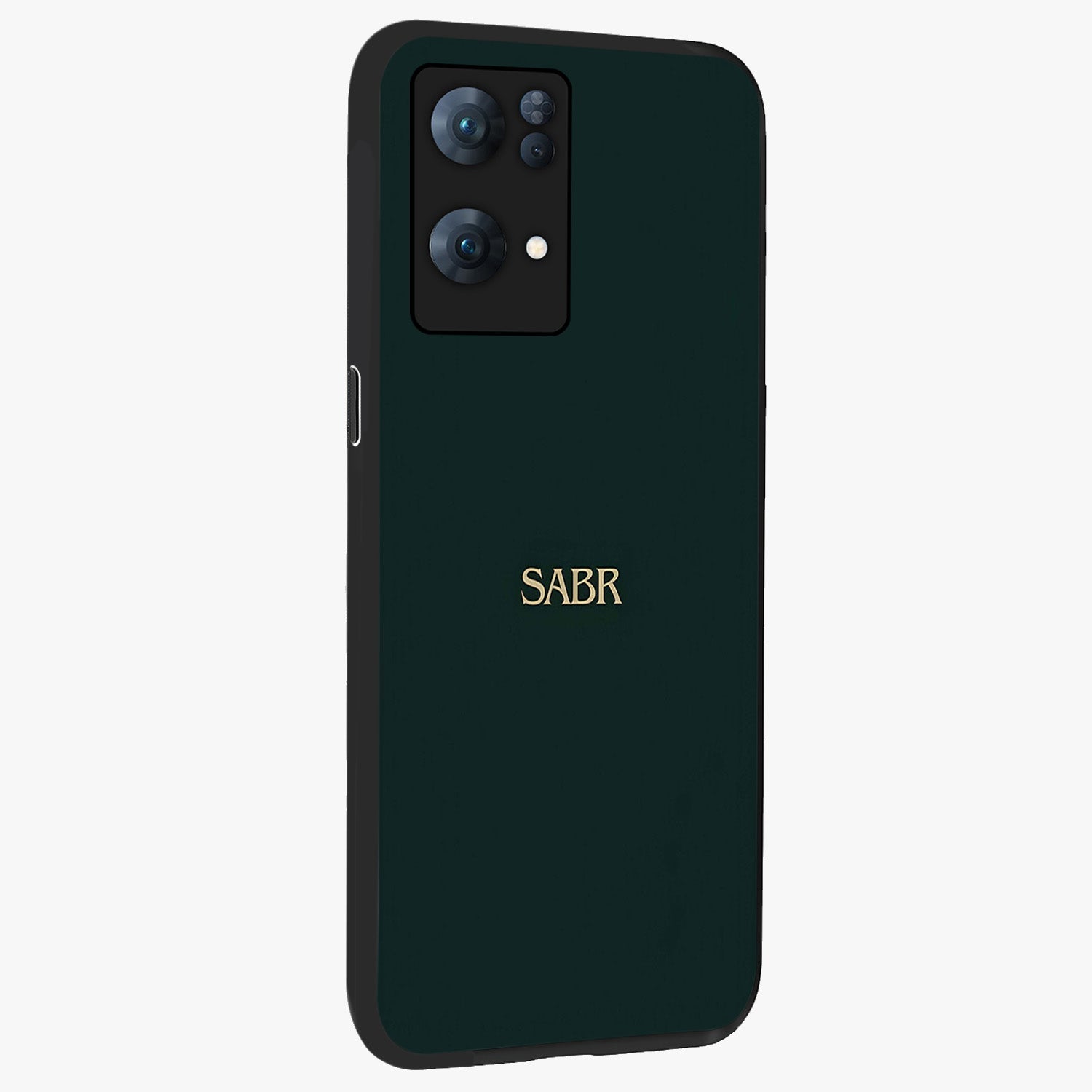 Sabr Minimal Patience Glass Case upright view showcasing calm minimalist artwork with motivational patience theme.