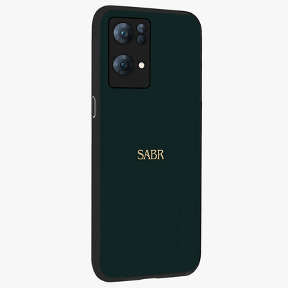 Sabr Minimal Patience Glass Case upright view showcasing calm minimalist artwork with motivational patience theme.