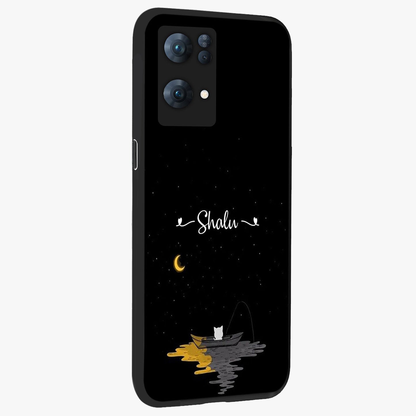 Silent Night Row Glass Case upright view showcasing tranquil night artwork with serene landscape theme.