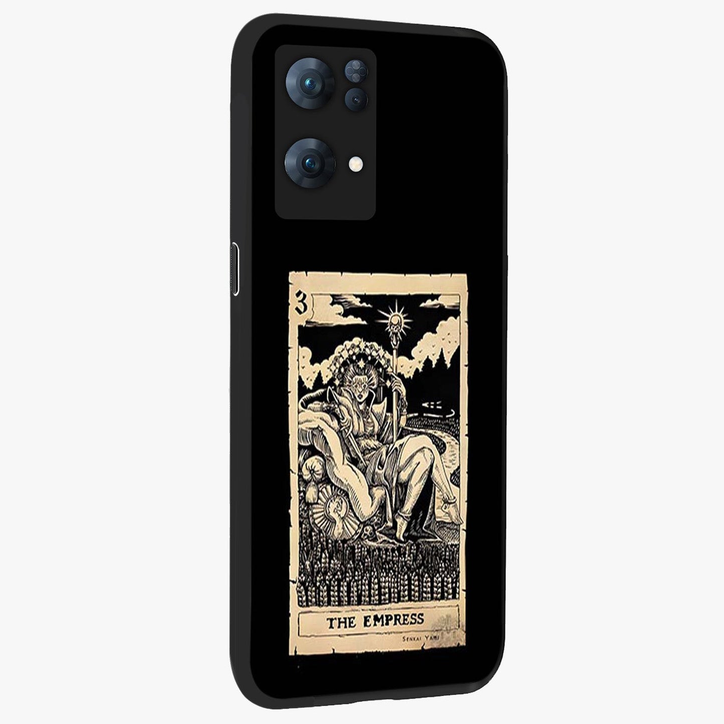 The Empress Glass Case upright view showcasing powerful empress themed artwork with luxurious artistic theme.