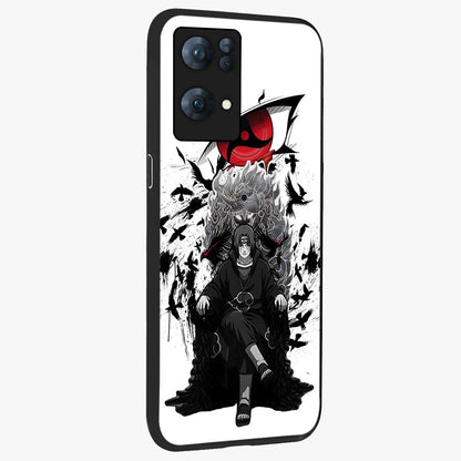 Uchiha Shadow Throne Glass Case upright view showcasing magical underwater galaxy artwork with vibrant cosmic theme.