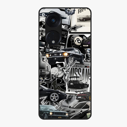Aesthetic Dark Love Glass Case showing flat back view with dark romantic artwork and glossy glass finish.