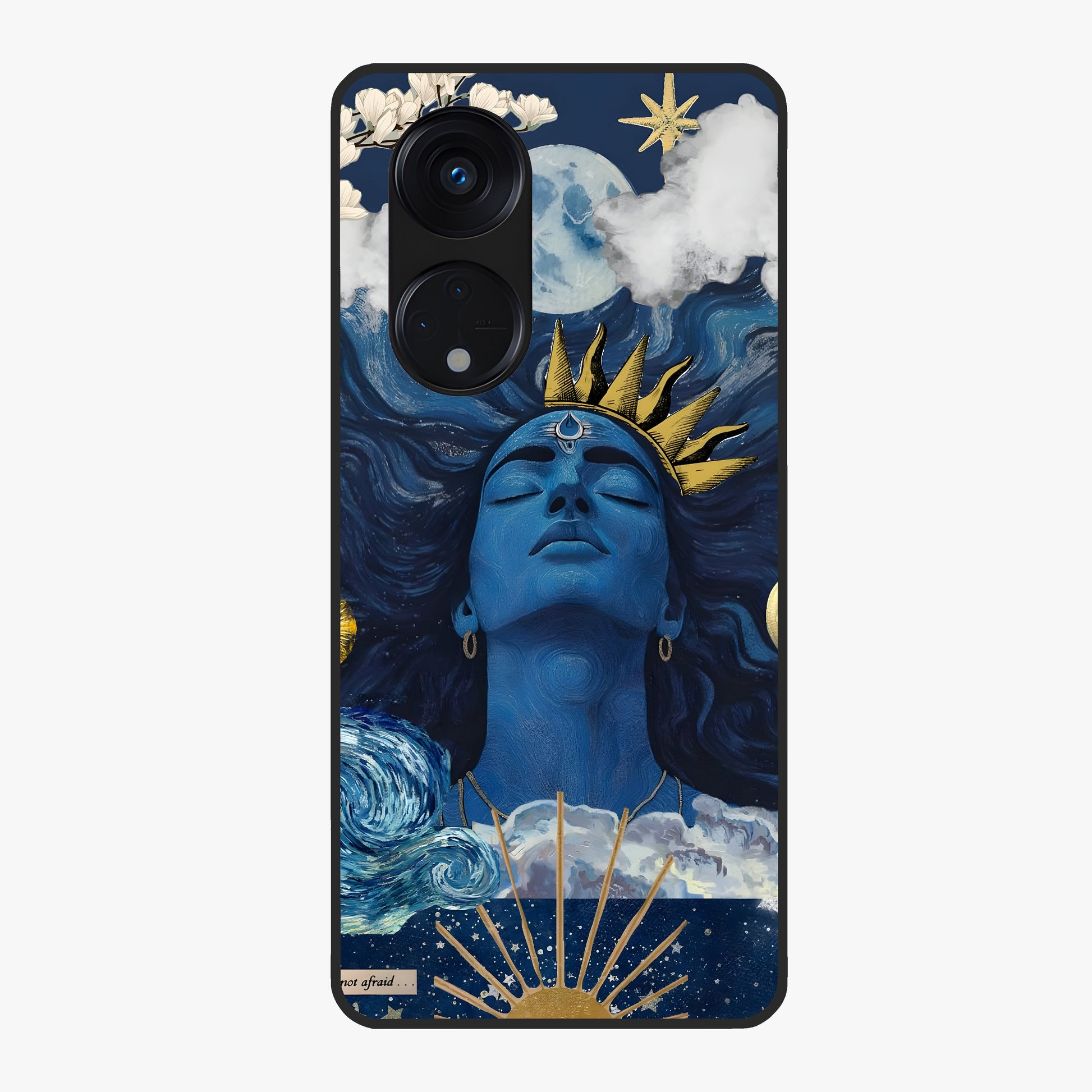 Aesthetic Lord Shiva Glass Case showing flat back view with divine Shiva artwork and glossy glass finish.