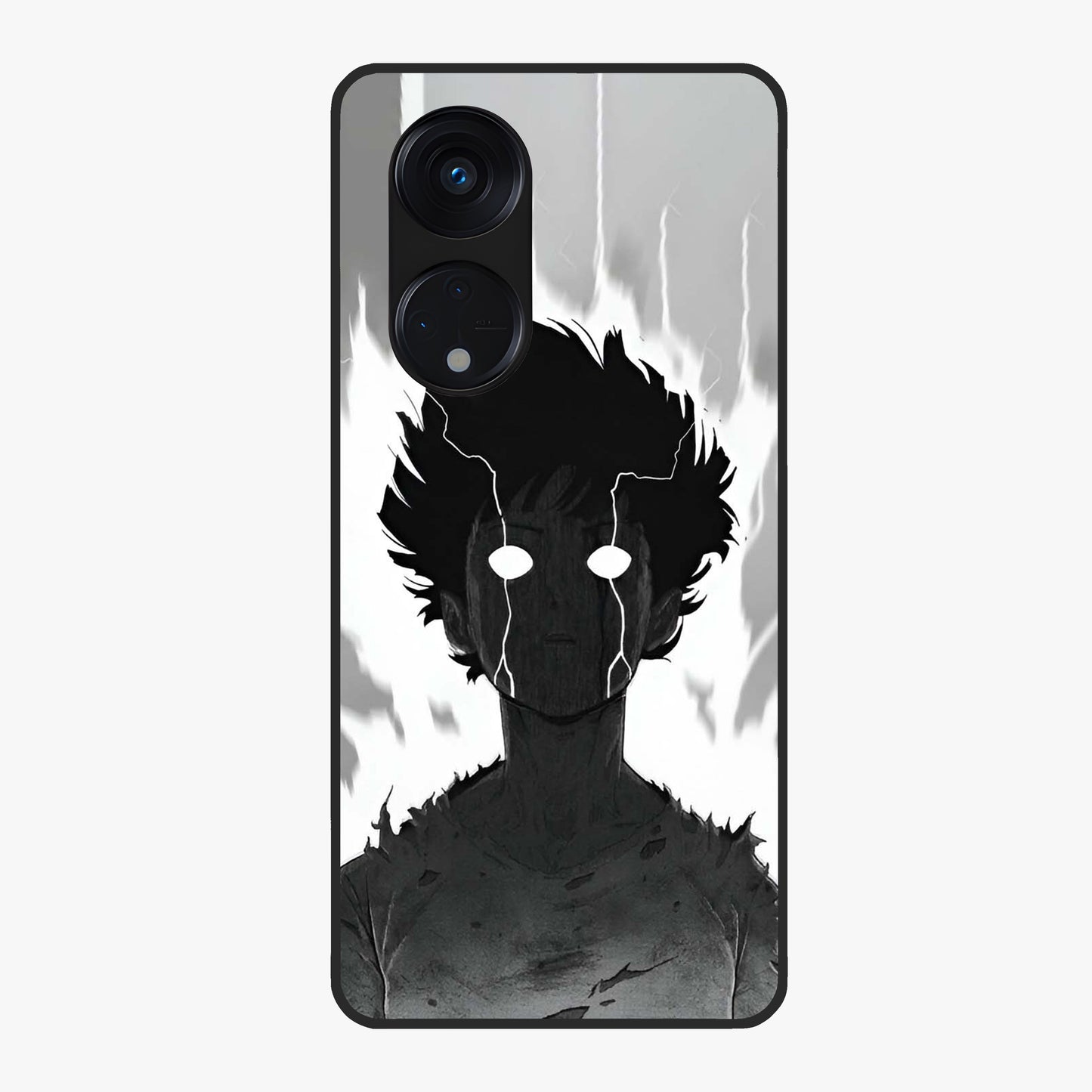 Awakened Inner Rage Glass Case showing flat back view with intense artistic artwork and glossy glass finish.