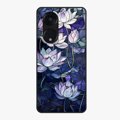 Gloss Petal Rush Glass Case showing flat back view with glossy flower petal artwork and smooth glass finish.