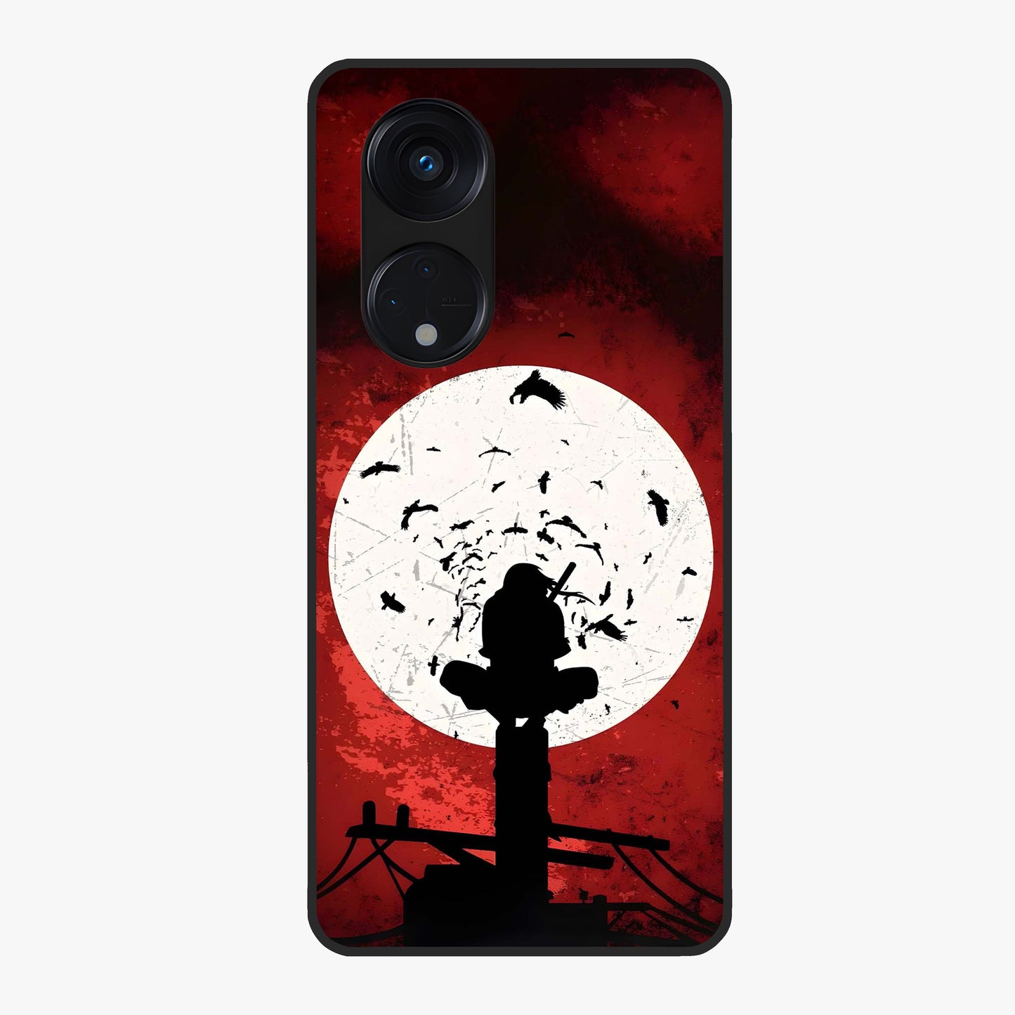 Itachi Limited Edition Naruto Anime Glass Case showing flat back view with iconic anime character artwork and glossy glass finish.