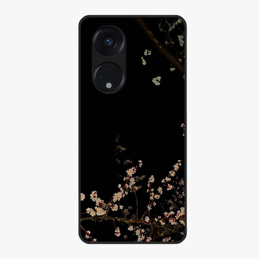 Petal Moon Light With Custom Name Glass Case showing flat back view with floral moonlight artwork and personalized name design.