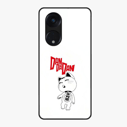 Playful Spirit Charm Glass Case showing flat back view with cheerful charm themed artwork and glossy glass finish.