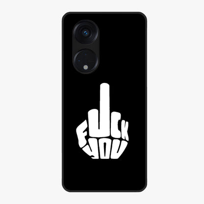 Rebel Mode On Glass Case showing flat back view with bold rebellious typography artwork and glossy glass finish.
