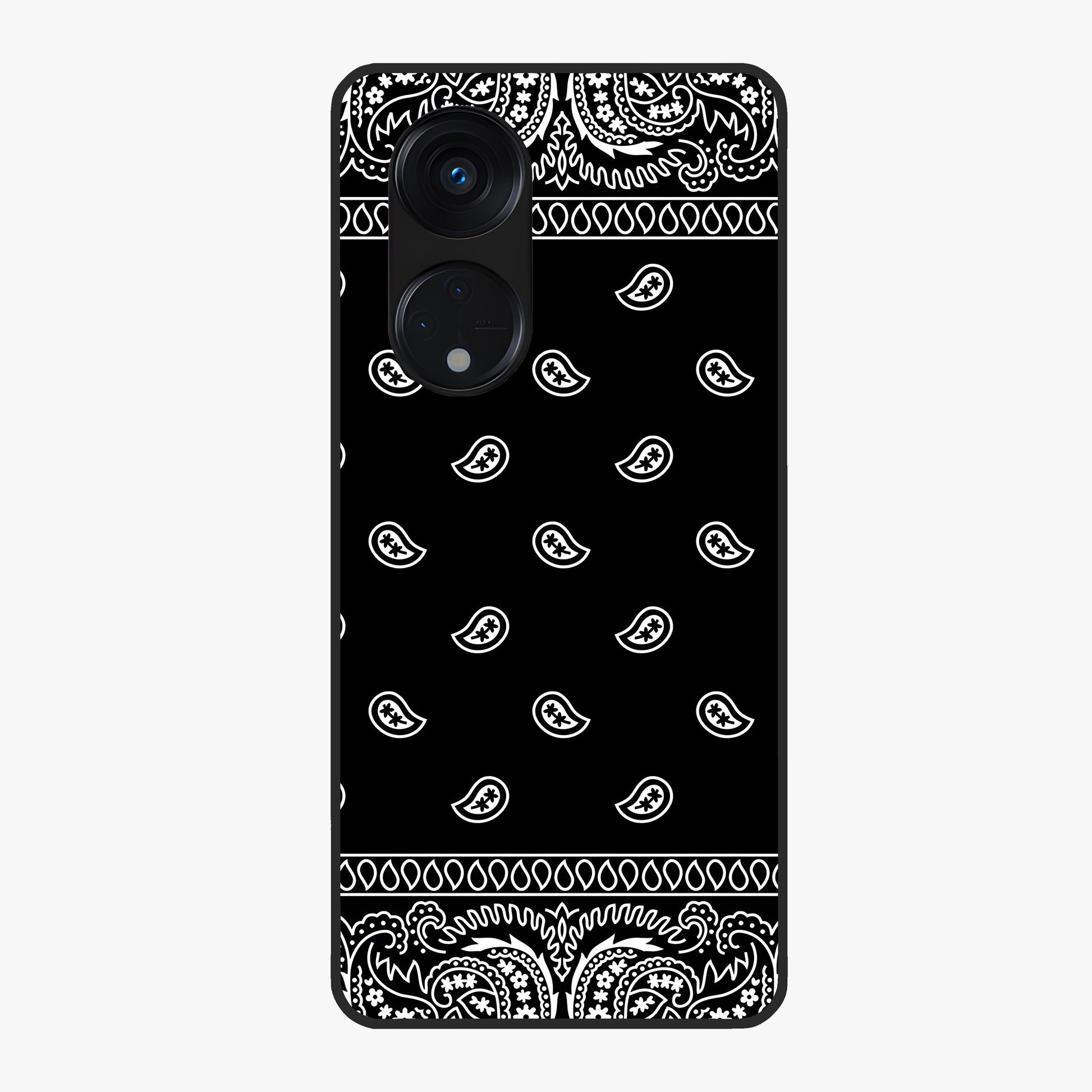 Retro Rebel Threads Glass Case showing flat back view with vintage street style artwork and glossy glass finish.