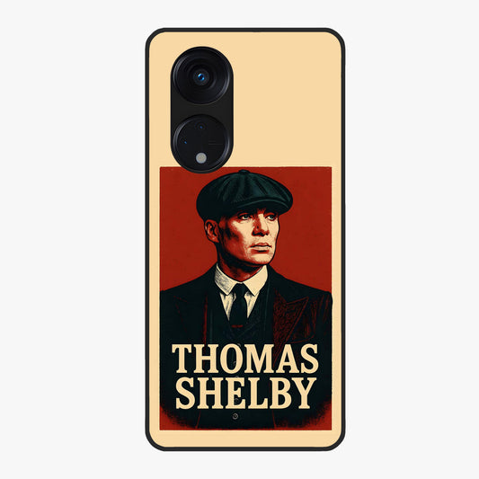 Vintage Mafia Authority Glass Case showing flat back view with bold vintage mafia inspired artwork and glossy glass finish.