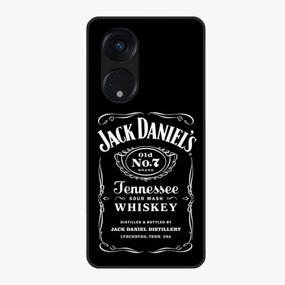 Vintage Whiskey Heritage Glass Case showing flat back view with classic whiskey inspired artwork and glossy glass finish.
