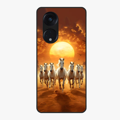 Wild Sunset Majesty Glass Case showing flat back view with majestic sunset landscape artwork and glossy glass finish.
