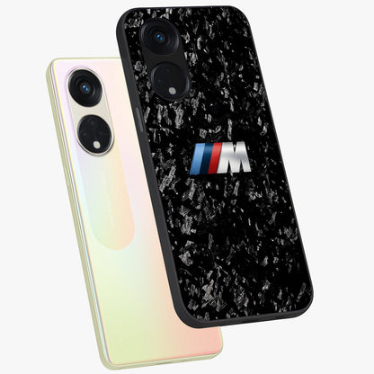 Carbon Speed Mark Glass Case displayed in angled mockup highlighting racing inspired carbon design and sleek aesthetic style.