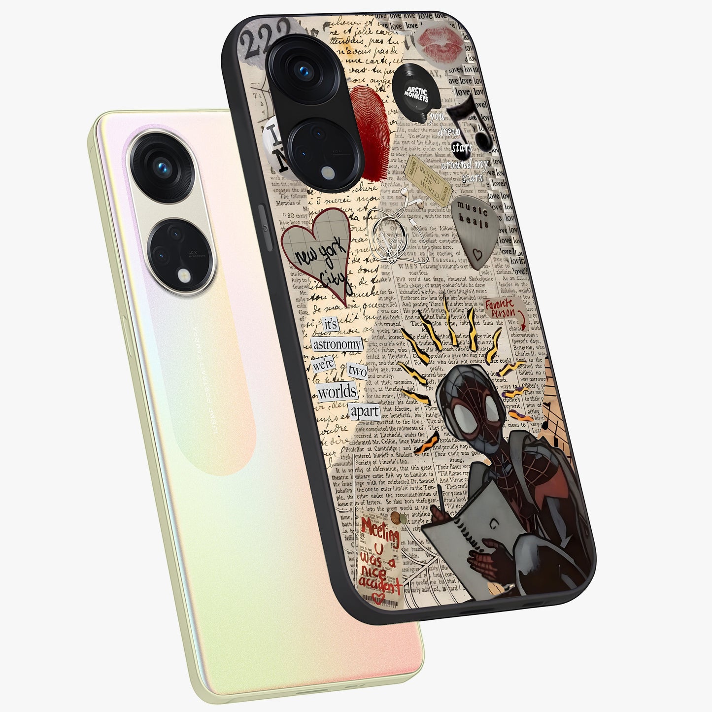 City Dream Sketch Glass Case displayed in angled mockup highlighting minimal city illustration with aesthetic sketch style.