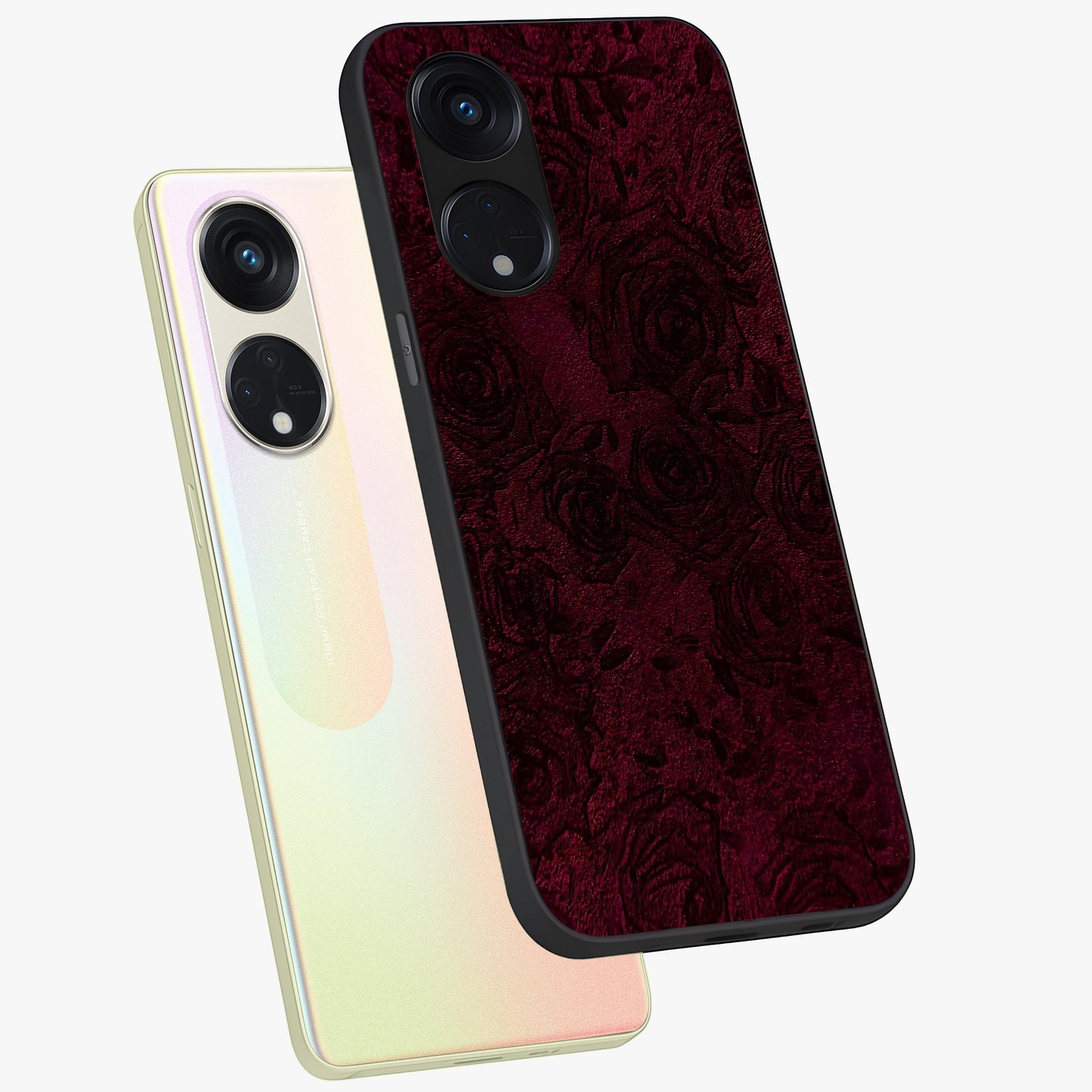 Crimson Fade Flow Glass Case displayed in angled mockup highlighting smooth gradient design with modern aesthetic style.