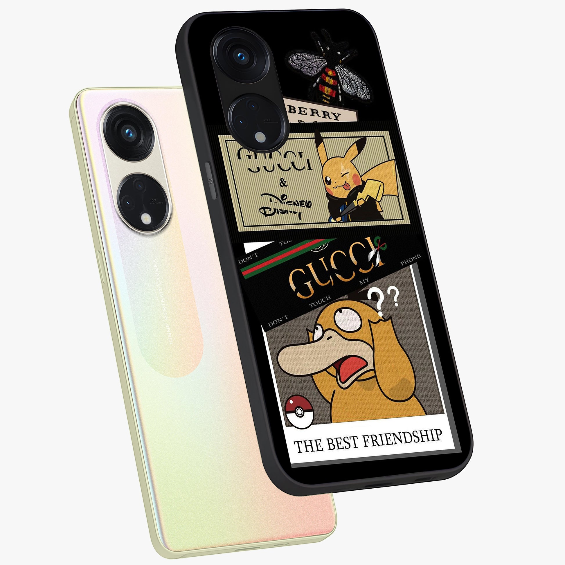 Gucci Play Mashup Glass Case displayed in angled mockup highlighting stylish fashion mashup design with bold aesthetic.