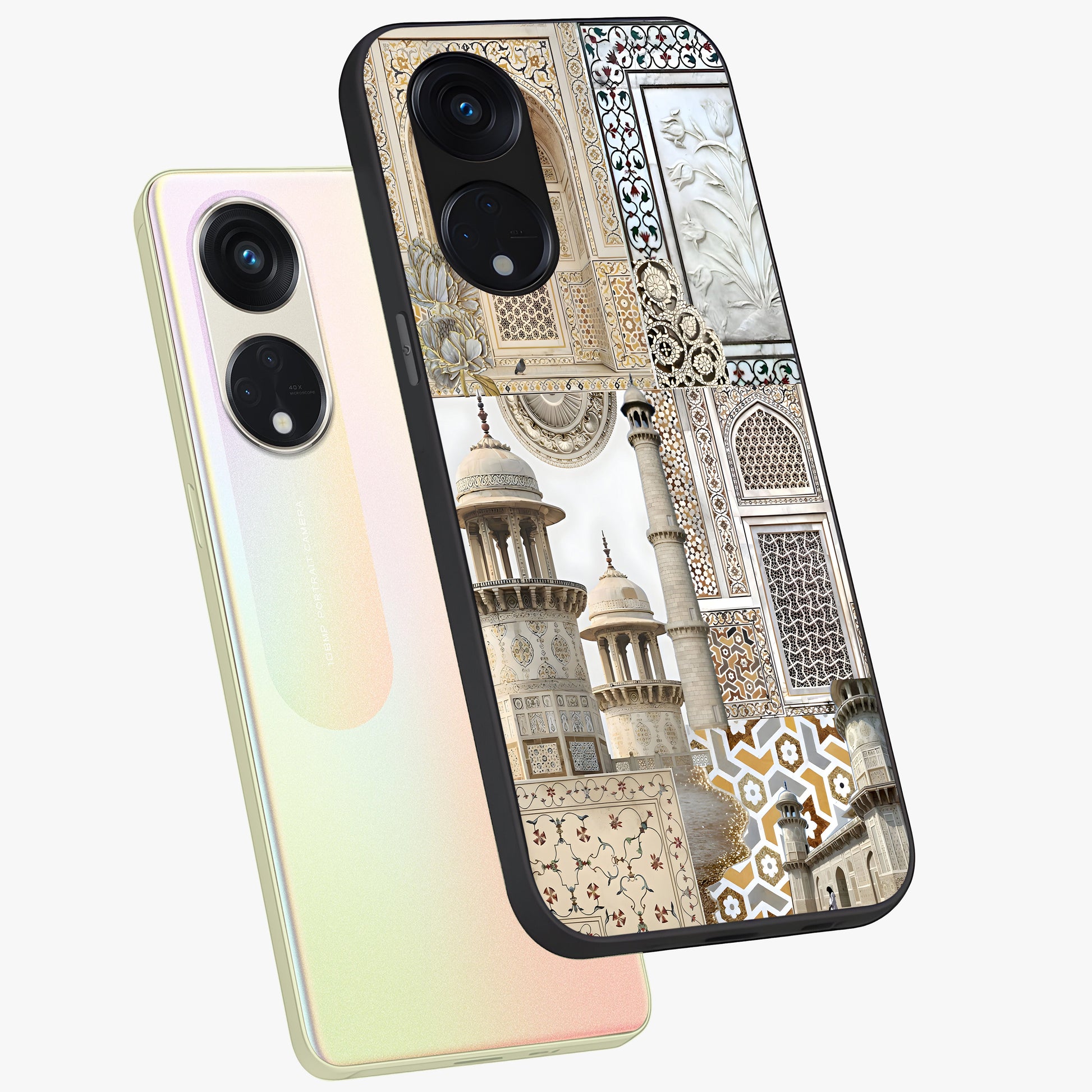 Mughal Marble Legacy Glass Case displayed in angled mockup highlighting elegant heritage marble artwork with royal aesthetic.