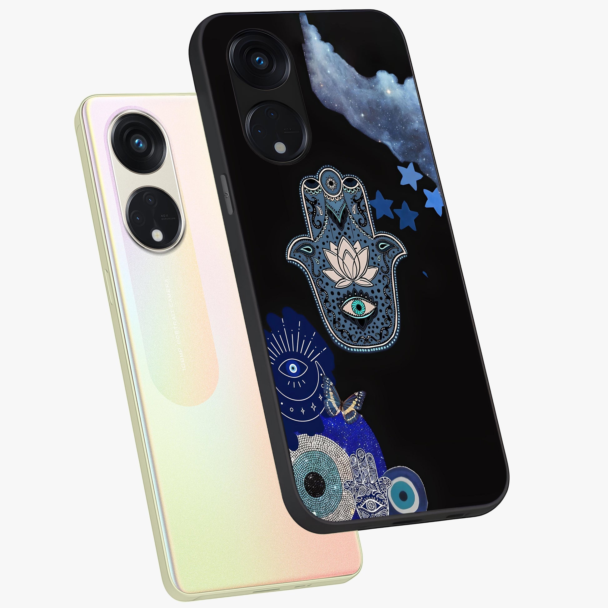 Mystic Hand Aura Glass Case displayed in angled mockup highlighting magical aura design with spiritual aesthetic style.