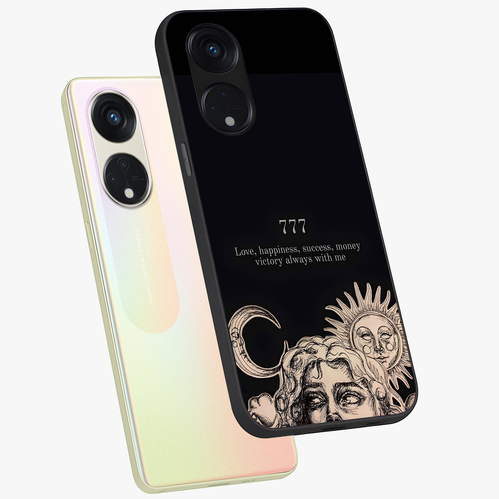 Mystic Victory Aura Glass Case displayed in angled mockup highlighting energetic aura design with bold mystical aesthetic.